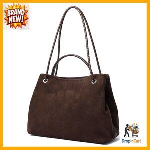 Vintage Suede Satchel Purse Top Handle Bag Large Capacity Crossbody Shoulder